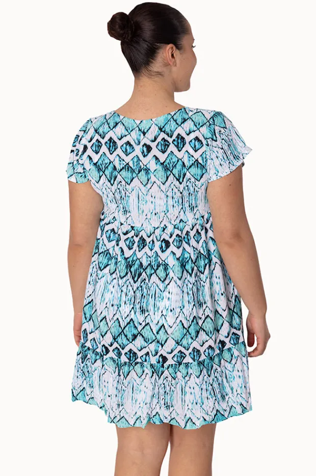 Dresses|Sundrenched Abstract Diamond Kiki Dress Mint