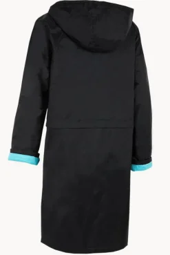 Towel Robes & Ponchos|Towel Robes & Ponchos|Rappco Adult Waterproof Towelling Zip Parka XS-3XL Black/Aqua