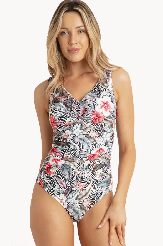 One Pieces|Jantzen Africa DD/E Cup Mesh Frill One Piece Black