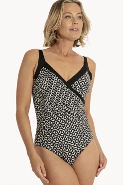 One Pieces|Jantzen Alo Ruched Surplice One Piece BLACK