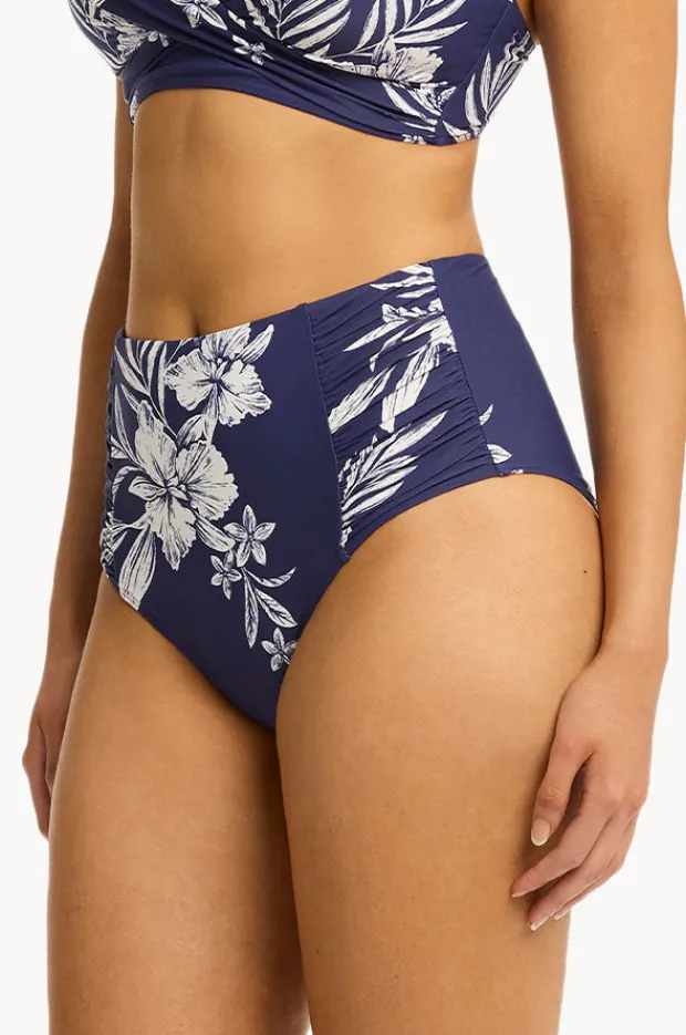 Bottoms|Sea Level Aloha Gathered High Waist Pant French navy