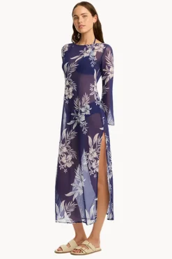 Dresses|Sea Level Aloha Mesh Long Dress French navy