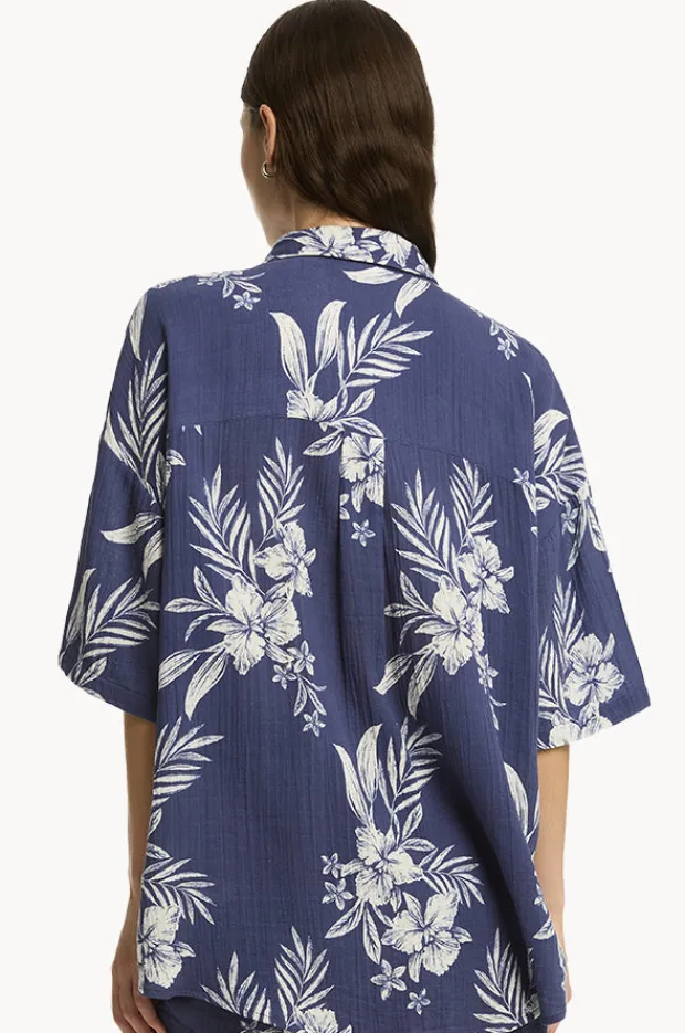 Tops|Sea Level Aloha Shirt French navy