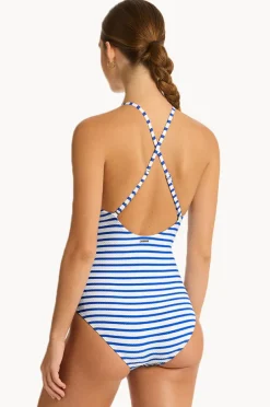 One Pieces|Sea Level Amalfi High Neck One Piece Amalfi blue