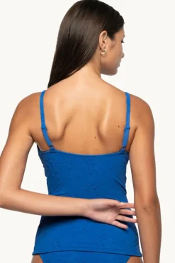 Tankini Tops|Nip Tuck Amelius Louise Cross Front Singlet Blue