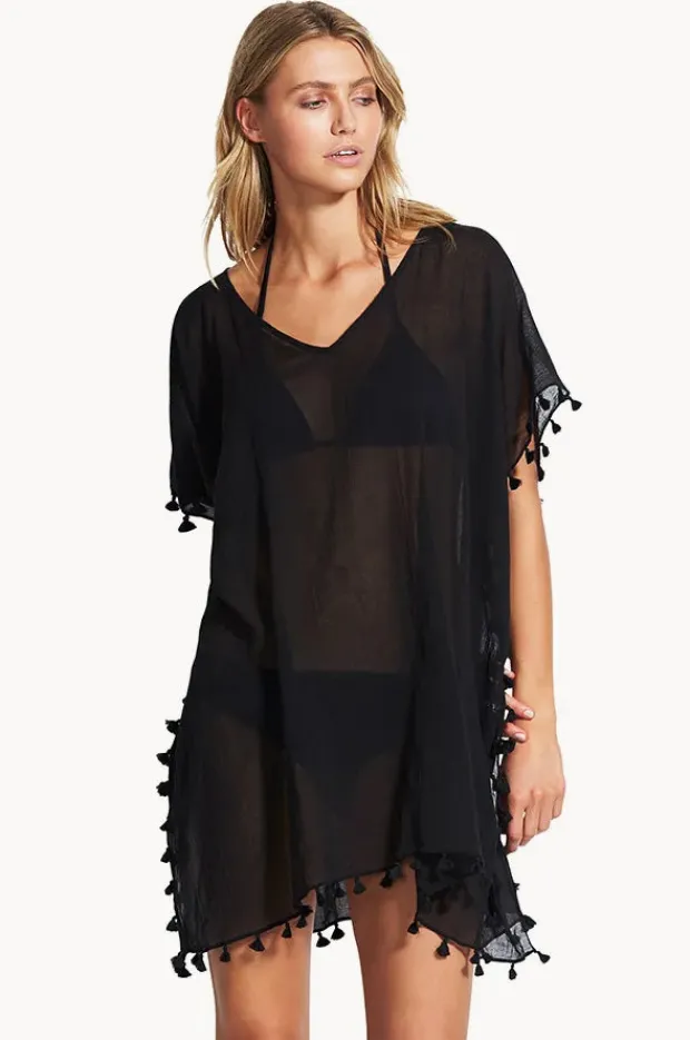 Overswim|Seafolly Amnesia Kaftan Black