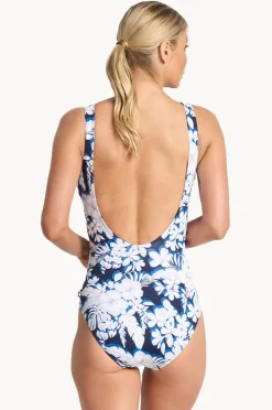 One Pieces|Jantzen Anchor Gathered Surplice One Piece Navy