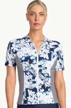 Rashies & Sunsuits|Jantzen Anchor Short Sleeve Suntop Navy