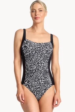 One Pieces|Jantzen Animal DD/E Cup Soft Strap One Piece Black/white