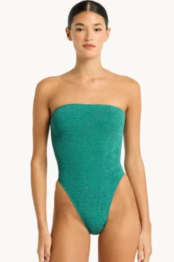 One Pieces|Bond-eye Animalia Belt Fane Bandeau One Piece Teal