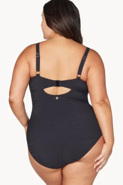 One Pieces|Artesands Aria Cezanne D/DD Cup Tie Front One Piece Black