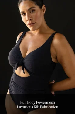 One Pieces|Artesands Aria Cezanne D/DD Cup Tie Front One Piece Black