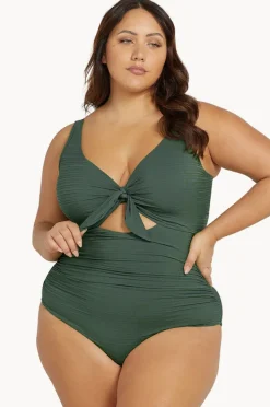 One Pieces|Artesands Aria Cezanne D/DD Cup Tie Front One Piece Olive