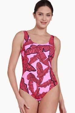 One Pieces|Zoggs Awaken Ecofeel Scoopback One Piece Red/pink