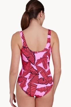 One Pieces|Zoggs Awaken Ecofeel Scoopback One Piece Red/pink