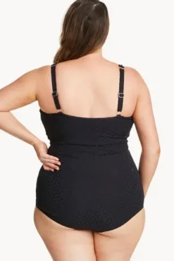 One Pieces|Genevieve Aztec Jacquard F/G Cup Tank One Piece Black