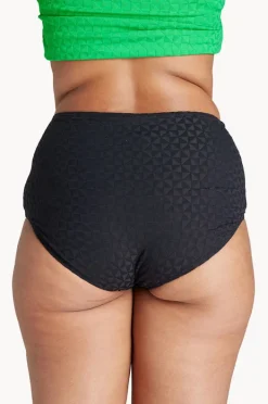 Bottoms|Genevieve Aztec Jacquard Hi Waist Retro Pant BLACK