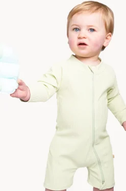 Rashies & Sunsuits|Rashies & Sunsuits|Tini Togs Baby Boys Zip Boyleg Sunsuit Apple
