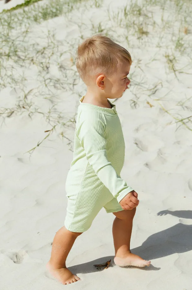 Rashies & Sunsuits|Rashies & Sunsuits|Tini Togs Baby Boys Zip Boyleg Sunsuit Apple