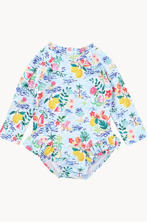 Rashies & Sunsuits|Minihaha Baby Girls Addison Sunsuit Blue/Multi