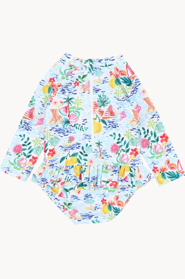 Rashies & Sunsuits|Minihaha Baby Girls Addison Sunsuit Blue/Multi