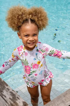 Rashies & Sunsuits|Minihaha Baby Girls Ivy Sunsuit Blue/Natural