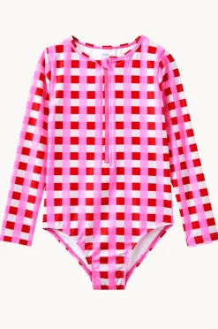 Rashies & Sunsuits|Milky Baby Girls Lollipop Check Sunsuit Red/pink