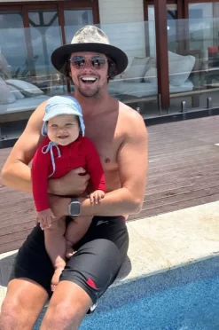 Rashies & Sunsuits|Rashies & Sunsuits|Tini Togs Baby Girls Long Sleeve Zip Sunsuit Chilli red