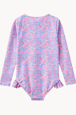 Rashies & Sunsuits|Milky Baby Girls Pretty Posy Sunsuit Pink/blue