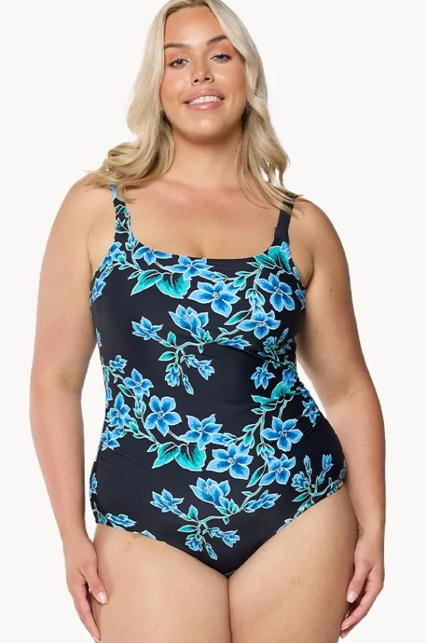 One Pieces|Capriosca Bahamas Blue Tank One Piece Black/blue