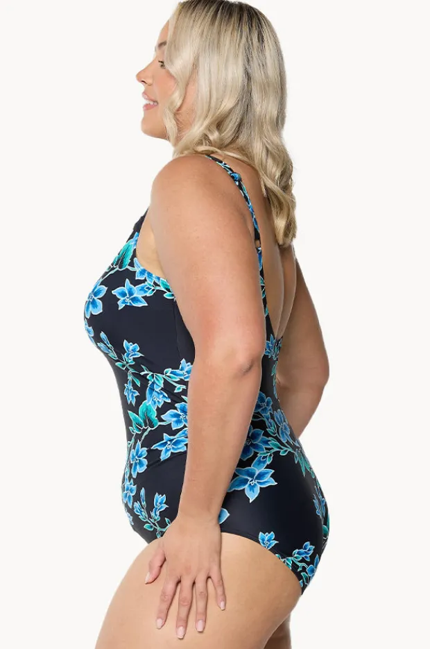 One Pieces|Capriosca Bahamas Blue Tank One Piece Black/blue