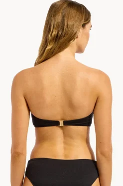 Bikini Tops|Seafolly Bandwave Trim Front Bandeau BLACK