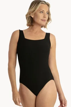 One Pieces|Poolproof Barbados Square Neck One Piece Black