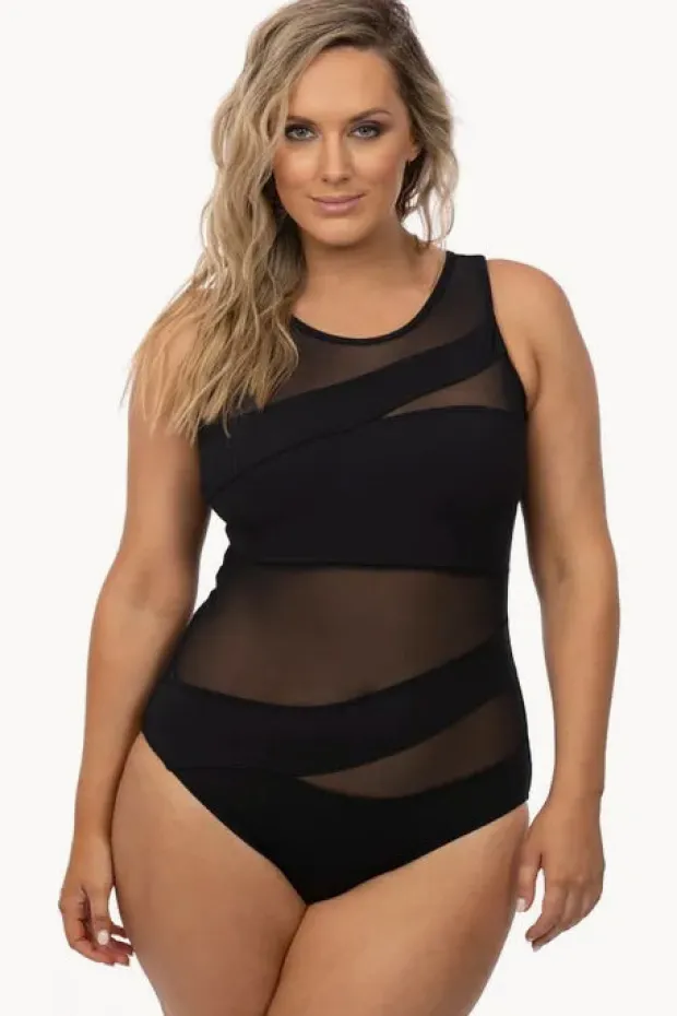 One Pieces|Sunseeker Basix Cross Spliced One Piece Black