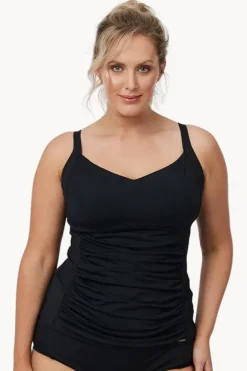 Tankini Tops|Sunseeker Basix DD/E Cup Ruched Tankini Separate BLACK