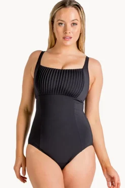 One Pieces|Sunseeker Basix DD/E Cup Square Neck One Piece Black