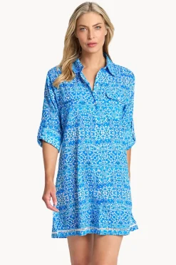 Overswim|Jantzen Bazaar Ladder Button Shirt Blue