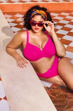 Bikini Tops|Elomi Swimwear Bazaruto G Cup Plunge Bra Fuchsia