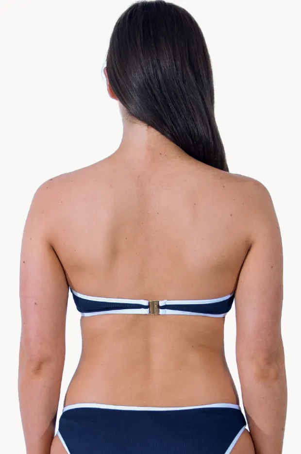 Bikini Tops|Seafolly Beach Bound Ring Front Bandeau Navy