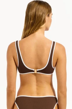 Bikini Tops|Seafolly Beach Bound Ring Front Tank Dark chocolate
