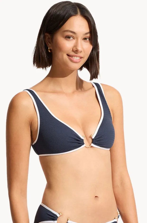 Bikini Tops|Seafolly Beach Bound Ring Front Tank Navy
