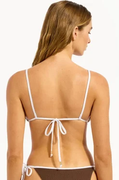 Bikini Tops|Seafolly Beach Bound Slide Tri Dark chocolate