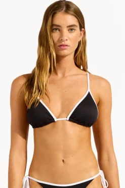 Bikini Tops|Seafolly Beach Bound Slide Tri Black
