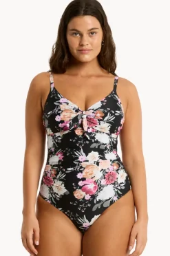 One Pieces|Sea Level Belle DD/E Cup Tie Front One Piece Black