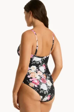 One Pieces|Sea Level Belle DD/E Cup Tie Front One Piece Black