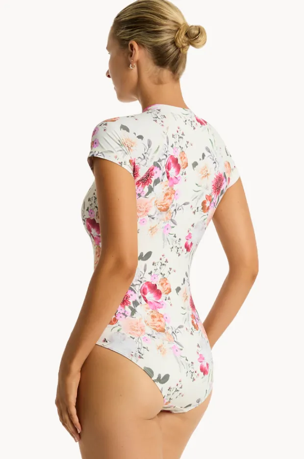 Rashies & Sunsuits|Sea Level Belle Short Sleeve Sunsuit Coconut