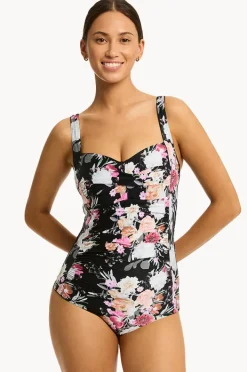 One Pieces|Sea Level Belle Twist Front Boyleg One Piece Black
