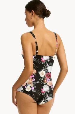 One Pieces|Sea Level Belle Twist Front Boyleg One Piece Black