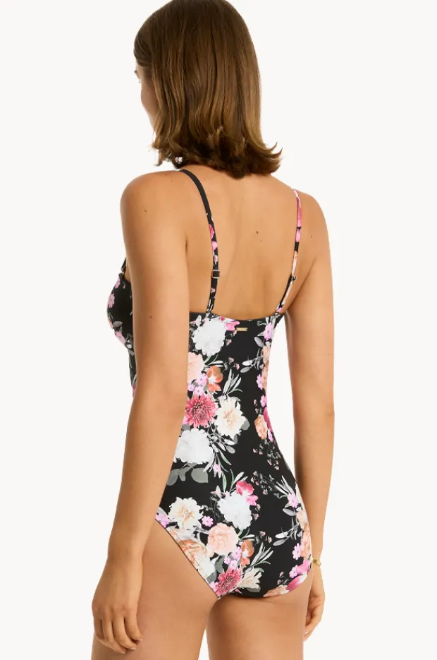 One Pieces|Sea Level Belle Vee Bandeau One Piece Black