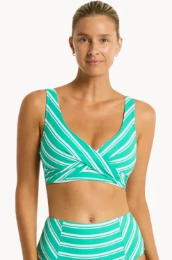 Bikini Tops|Sea Level Biarritz Cross Front Bra Evergreen